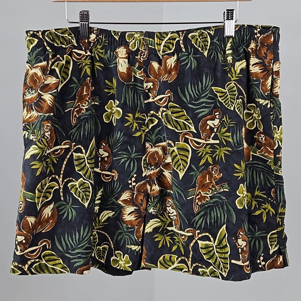 Tommy‎ Bahama Green Tropical Jungle Swim Trunk Shorts | Men's Large